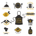 Bakery shop badges and cooking labels design classic kitchen elements