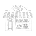 Bakery shop building vector illustration.