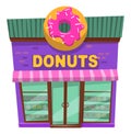 Bakery shop, Donuts Food in Restaurant Vector