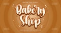 Bakery Shop editable text effect Template Royalty Free Stock Photo