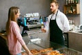 Bakery Shop. Female Customer Buying Fresh Pastry