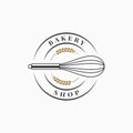 Bakery shop logo. Bakery whisk on white background