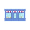 Bakery shop, storefront. Vector illustration. Vintage store front.