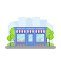 Bakery shop, store front. Vector illustration in flat design Royalty Free Stock Photo