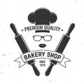 Bakery shop. Vector. Concept for badge, shirt, label, stamp or tee. Typography design with chef hat, text, lips Royalty Free Stock Photo