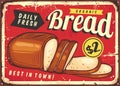 Bakery sign with daily fresh bread graphic