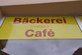 Bakery sign in german BÃÂ¤ckerei Royalty Free Stock Photo