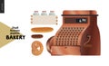 Bakery - small business graphics - vintage cash register