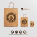 Bakery stamp style label presentation on paper bags