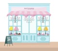 Bakery store architectural facade Vector illustration template Royalty Free Stock Photo