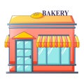 Bakery street shop icon, cartoon style