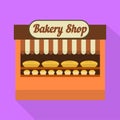Bakery street shop icon, flat style