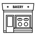 Bakery street shop icon, outline style
