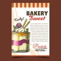 Bakery Sweet Tasty Natural Products Poster Vector Royalty Free Stock Photo