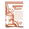 Bakery Sweet Tasty Natural Products Poster Vector Royalty Free Stock Photo