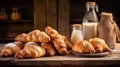 bakery table croissan food