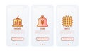 Bakery thin line icons set: pancakes, bag of flour, waffle. Vector illustration