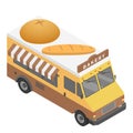 Bakery truck icon, isometric style