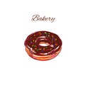 Bakery . Vector hand drawn. Donut Royalty Free Stock Photo