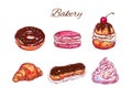 Bakery. Vector hand drawn illustration. Isolated objects Royalty Free Stock Photo