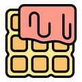 Bakery waffle icon vector flat