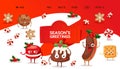 Bakery website Christmas campaign, traditional holiday sweets vector illustration