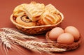 Bakery with wheat ear and eggs