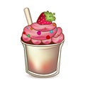 Strawberry cupcake on white background. EPS10 Royalty Free Stock Photo
