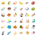 Bakeshop icons set, isometric style