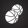 Baketball icon on black background for graphic and web design, Modern simple vector sign. Internet concept. Trendy symbol for Royalty Free Stock Photo