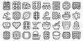 Bakeware icons set outline vector. Mould silicon