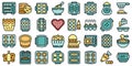 Bakeware icons set vector color flat Royalty Free Stock Photo