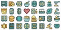 Bakeware icons set vector color flat