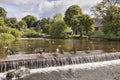 Bakewell Derbyshire UK, Weir on the River Wye Royalty Free Stock Photo