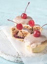 Bakewell tarts with cherry Royalty Free Stock Photo