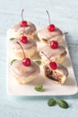 Bakewell tarts with cherry Royalty Free Stock Photo