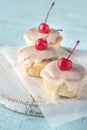 Bakewell tarts with cherry Royalty Free Stock Photo