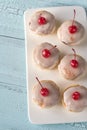 Bakewell tarts with cherry Royalty Free Stock Photo