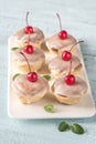 Bakewell tarts with cherry Royalty Free Stock Photo