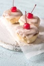 Bakewell tarts with cherry Royalty Free Stock Photo