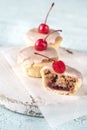 Bakewell tarts with cherry Royalty Free Stock Photo