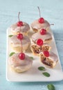 Bakewell tarts with cherry Royalty Free Stock Photo