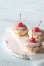 Bakewell tarts with cherry Royalty Free Stock Photo