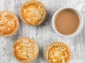 Bakewell Tarts With a Mug of Tea Royalty Free Stock Photo