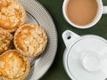 Bakewell Tarts With a Teapot and a Mug of Tea Royalty Free Stock Photo