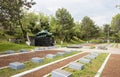 BAKHCHISARAI, RUSSIA - 7 MAY, 2019: Monument dedicated to the victims of the Second World War and the graves of soldiers