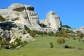 Bakhchisaray. Specially protected natural territory `Natural Sphinxes of valley Churuk-su in spring