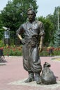 Ukrainian Cossack. Life-size bronze monument.