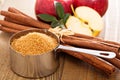 Baking with apple, sugar and cinnamon Royalty Free Stock Photo