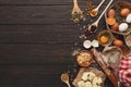 Cooking ingredients for pie background with copy space Royalty Free Stock Photo